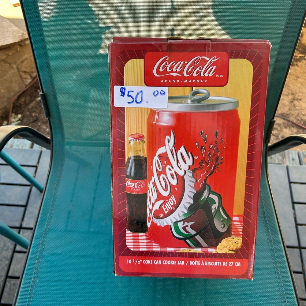 Coca-Cola Red and Green Decorative Coke Can Cookie Jar